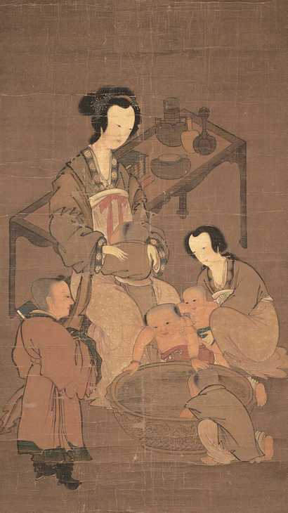 佚名 婴戏图 立轴